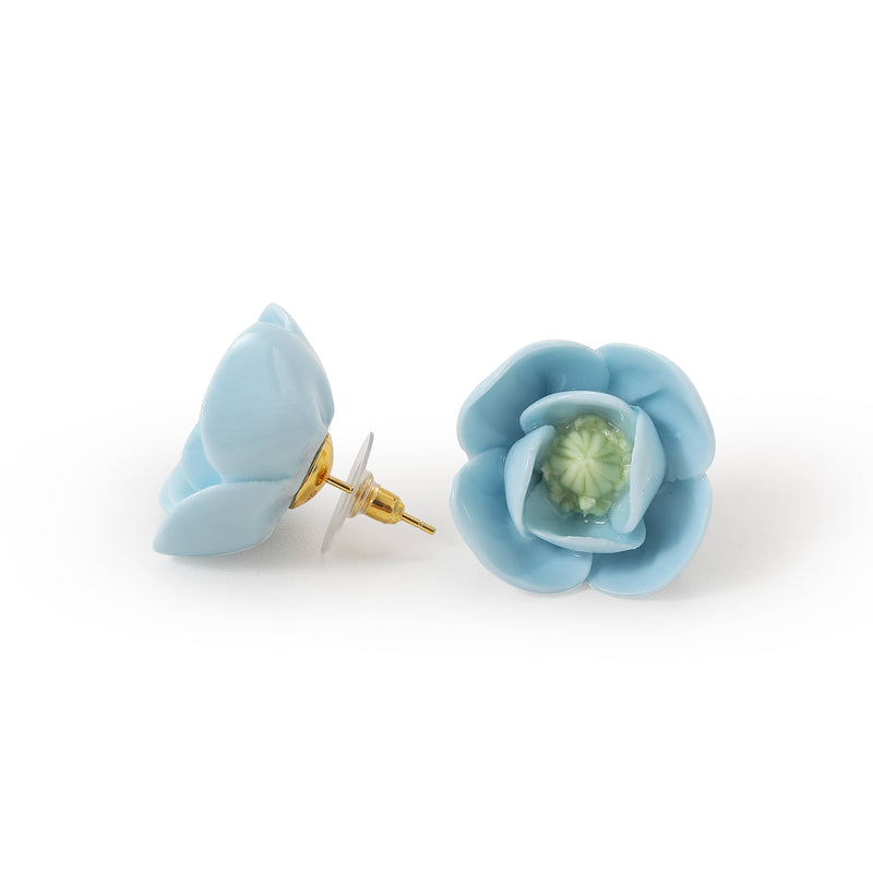 Blue Flower Ceramic Earrings  | VINTAGE PHOENIX | VPE001-BE